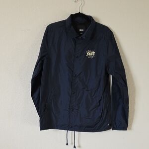 Vans - Men's Navy Blue Lightweight Windbreaker Cinch Waist Jacket  - Size Small